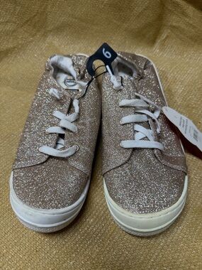 wonder nation Glitter Lace-Up Sneakers in Rose Gold